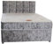 Just Beds 4FT6 Double Silver Crushed Velvet Divan Bed Set Including Luxurious Memory Foam Mattress And Dimante Headboard