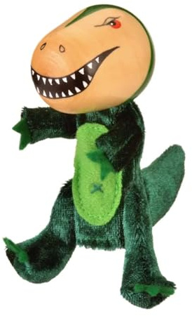 Fiesta Crafts T-Rex Finger Puppet for Kids – Fabric Interactive T-Rex Toy with Wooden Head for Role Play, Creativity & Sensory Skills - Gift for 3 Year Old Boys & Girls to 9 years old