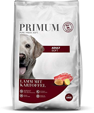 Primum - Soft Lamm mit Kartoffel - 15 kg - Halbfeuchtes Hundefutter - Getreidefreies Trockenfutter - Hoher Fleischanteil - Optimal verdaulich