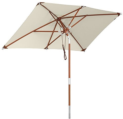 anndora Sonnenschirm 2,5 x 1,5 m eckig Gartenschirm Knicker mit Knickgelenk Natural