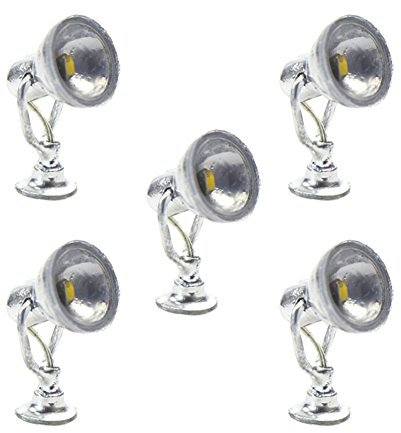 Evemodel LYM20 5 STK. LED Wegeleuchte Spur H0 1:87 Eisenbahn Spot Lampe Strahler Leuchte Hausbeleuchtung Modellbau
