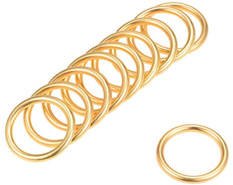 sourcing map O-Ring-Schnalle, 20 mm Innendurchmesser, 3 mm Dicke, Zinklegierung, O-Ringe für Hardware-Taschen, Gürtel, Bastelzubehör, goldfarben, 10 Stück