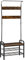 HOMCOM Coat Rack Stand Industrial hallway Shoe Rack Removable Hooks Metal Wood Hangers Storage Cabinet Rustic Brown 72L×34W×185H(cm)