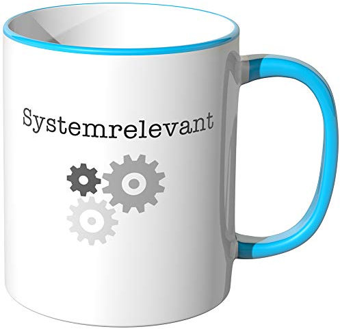 JUNIWORDS Tasse, Systemrelevant (61464), Wähle Farbe, Blau
