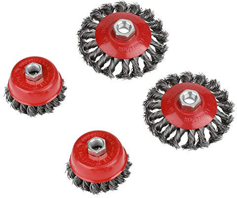 Lot de 4 brosses torsadées pour meuleuse d'angle 115 mm