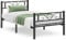 VASAGLE Bett 90 x 190 cm, Gästebett, Einzelbett aus Metall, Bettgestell, Bettrahmen, Metallbett, einfache Montage, schwarz RMB061B01