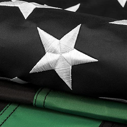 DANF Dünne Grüne Linie Fahne 3x5ft aus Nylon - Gestickte Sterne - genähte Streifen - UV Schutz schwarz weiß und grün Amerikanische Polizei Flagge für Strafverfolgung Bundesagenten Border Patrol