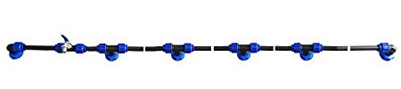 VOXTRADE Verbindungsset für IBC Regenwassertanks (Set für 2-6 Tanks) (6) mit 3/4 Auslaufhahn FROSTSICHER aus Polypropylen (PP) und Stahl, Kugelventil, Blau