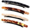 4 Stück Skinny Französische Haarspangen Damen Klein,Schildpatt Haarspange Für Dünnes Haar und Dickes Haar,lang Basic Automatische Haar Clips Set Für Mädchen