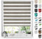 Tom'Shop® Doppelrollo DuoRollo [Holzlook Grau, 130cm x 150cm] Duo Rollos für Fenster Klemmfix ohne Bohren mit Klämmträger Fensterabdeckung Fensterrollo leichte Montage