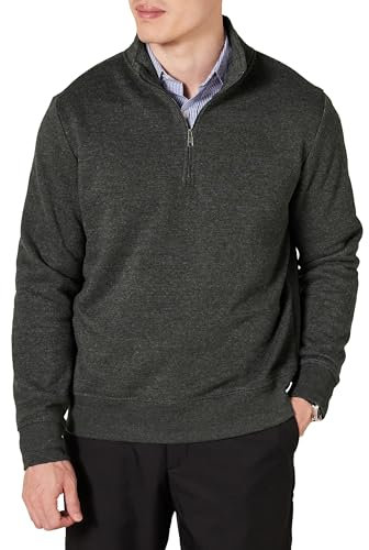 Amazon Essentials Giacca Invernale in Pile con Zip Corta Uomo, Carbone Puntinato, XXL