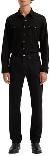 Levi's Men's 505 Regular Fit Jeans, Black, 36W / 30L