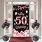 50. Geburtstag Frau Deko, 50 Geburtstagsbanner, Banner 50 Geburtstag Frauen und Männer, Rosa Dekoration Banner Hintergrund, Extra Große Geburtstags 50 Schild Poster zum Geburtstagsfeier Deko