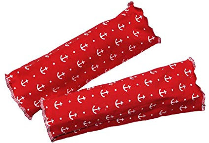 Maritimer Style, Accessoire Pulswärmer/Armstulpen aus Baumwoll-Jersey mit Rüschennaht aus meiner Nähwerkstatt (Rot Anker)