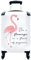 MuchoWow© Koffer Handgepäck Trolley Rollkoffer Kleine Reisekoffer mit 4 Rollen - Rosa - Flamingo - Zeichnung - Cabin Size < 55x40x23 & 55x40x20 cm - Fotokoffer - Kabinenkoffer - Boardgepäck