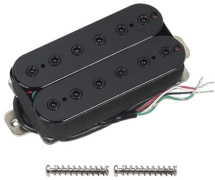 FLEOR Alnico 5 Micro chevalet Micros Humbucker à double bobinage Haut rendement 14-15K, noir