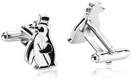 Banemi Manschettenknöpfe Cool, Manschettenknöpfe Cool Edelstahl Pinguin Sets für das Hochzeitsgeschäft 2X1.1CM