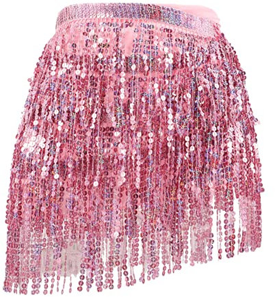 Garneck Rock Mit Fransen Für Den Bauchtanz Fransenrock Hüfttuch Rock Mit Paillettenquasten Tanzen Frauen-Jeans-Shorts Bauchtanzrock Bauchtanz-Outfit Tanzkostüm Bikini Polyester BH Fräulein