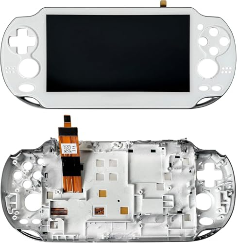 Partsatoz LCD-Display, Touchscreen, Digitizer, Glas, Montage mit Blende, Ersatz für PSV Vita 1000, 1001, PCH-1001, PCH-1101, Weiß