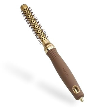 Olivia Garden Expert Blowout Shine – Doré & Brun - 15 - Brosse ronde en céramique antistatique pour brushing brillant et sans frisottis