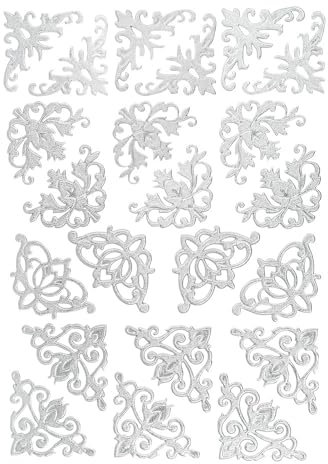 Ideen mit Herz 3-D Sticker Deluxe | Ostern & Frühjahr | Erhabene Aufkleber | ideal für Oster-Deko & Osterkarten basteln | Bogengröße: 21 x 30 cm (Ornamentik Ecken | silber)