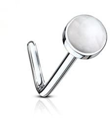 Treuheld® Nasenpiercing mit Edelstein | 8 Farben | Nasenstecker [05.] - Rosenquarz