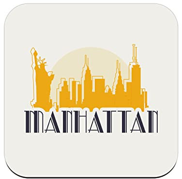 sous Verre en liège - Manhattan New York Etats-Unis Luxe Vintage Style - 1 unité (95 x 95 mm)
