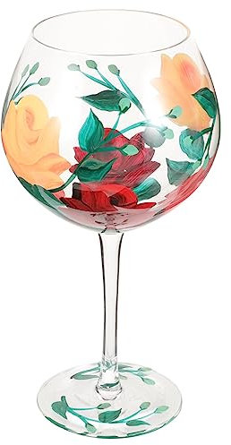 YARNOW Stained Glass Wine Glass Bar Glasses Cocktail Glass Cups Whiskey Shot Beverage Goblet Painting Wine Glass Balloon Wine Glasses Footed Glasses Tasting Miss
