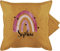 Kissenbezug - Boho Regenbogen I Boho Rainbow - 50 x 50 cm - Gelb - personalisiertes Kissen Name namenskissen Bohemian Kita kuschelkissen regenbogenkissen individuell personalisierter Pillow