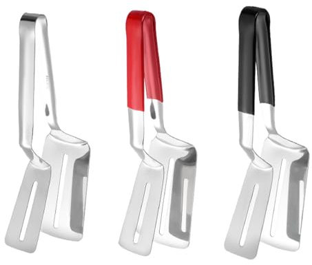 Bafnsiji 3 STÜCKE Edelstahl Steak Clip, Steak Klemmen, Edelstahl Steak Clamp, doppelseitige Schaufel Clip, hitzebeständige Steak Clip, Multi-Funktions-Lebensmittel-Clip-Zange