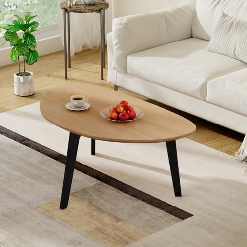 WDSHIYI Beistelltisch, Endtisch aus Holz - Exklusiv gestaltete handgefertigte kleine Tische - Ovaler Kleiner Couchtisch für kleine Räume, Naturholz