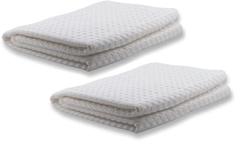 AGA.PIE 2er Set Bambus Lyocell Badetücher - Weiß, 70x140 cm, Bio Oeko-Tex 100, mit Bio Baumwolle, Nachhaltig, Waffelpique - Handtücher, Badehandtücher, Duschhandtücher, Duschtuch - 2 Stück