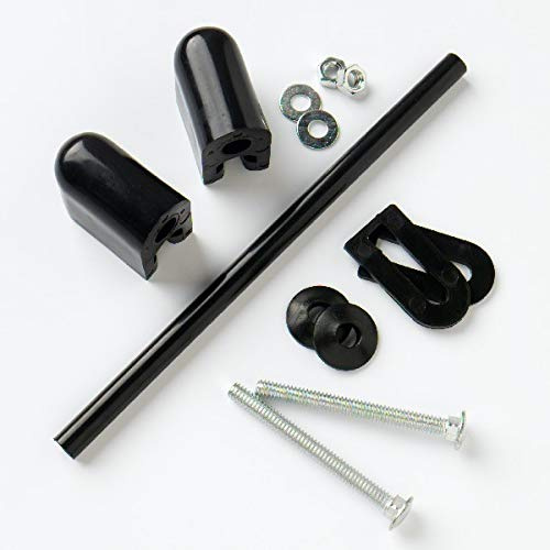 2 X Toilet Seat Fitting Kit Classic with Black Hinges - Easy Installation