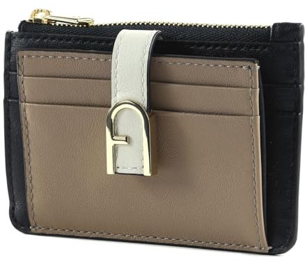 FURLA Flow Card Case M Greige + Marshmallow + Nero int.