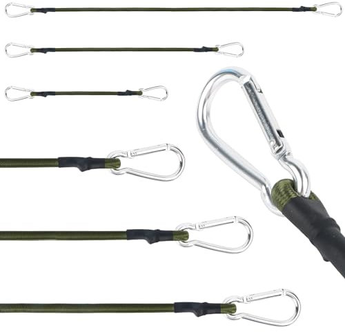 Spanngummi mit Karabiner,Expander mit Karabinerhaken 6er Set,Gummibänder,Spanngurte mit Haken,Gepäckspanner 30cm,60cm,90cm,Extra Stark Gummispanner für Sonnensegel,Tarps,Garten,Fahrrad,Ladung