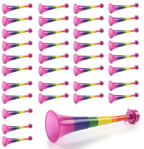 Rainbow Pride Vuvuzela - Paquete de 40-27 cm de largo para hacer ruido en colores arco iris, accesorio perfecto para el mes del orgullo, marchas del orgullo y eventos del orgullo