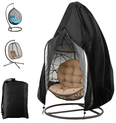 LangRay Housse de Protection pour Fauteuil Suspendu d'extérieur avec Fermeture éclair 420D Oxford Imperméable pour Fauteuil Suspendu, Panier Suspendu, Balançoire, 190 x 115 cm