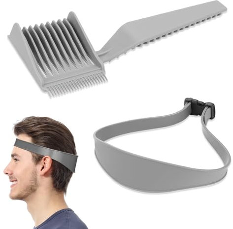 BNGXR Outils de coiffure professionnels, Peigne à cheveux, Bande de coupe de cheveux en silicone incurvée,Gabarit de coupe de cheveux, Plaque de coupe de cheveux pour hommes à utiliser à la maison