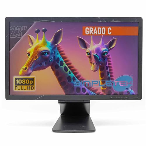 SIMPLETEK - Monitor LED 23 Full HD Wide 16:9 | DP - VGA - DVI/I | Schermo Per PC Con HUB USB, Cavo USB e VGA inclusi (Ricondizionato)