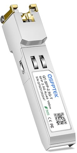 QSFPTEK 2.5GBASE-T SFP to RJ45 Transceiver, 2.5G Copper Module Mini-GBIC Compatible for Cisco SFP-2,5G-T, Ubiquiti, MikroTik, TP-Link Switch/Router up to 100m (Only Support 2.5G SFP Port) ﻿