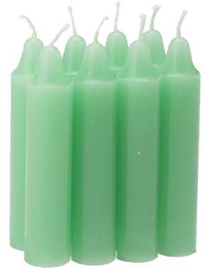 Ovaletta 8 Stück Stabkerzen Grün, Kurze Stabkerzen, Tafelkerzen, Grün Kerzen, Kerzen Grün, Notfallkerzen, 2,1 x 10,8 cm