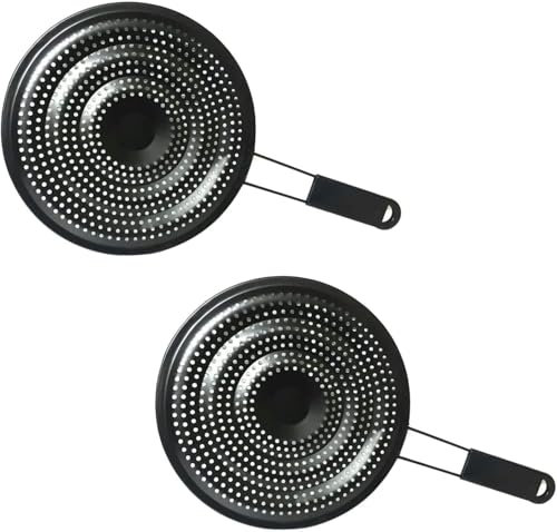 GSV Essentials Ring Pan Mat Hob, Heat Diffuser for Induction Cooktop, Tiny Holes to Effectively Prevent Splash, Flame Guard for Gas, Stove, Cooktop, Black (2 PCS)