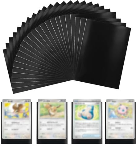 LEMESO Bustine Carte Sleeves 150 pz Pacchetti Tasche Carte Magic Nero Carte da Gioco Bustine Trasparenti per Carte Proteggi Carte Taglia Universale Custodie Trasparenti per Carte