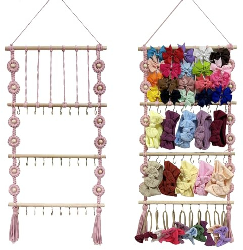 Yuhtech Kopfband-Halter, Haarschleifen, Organizer, Haarspange, Aufhänger, Aufbewahrung, hängende Haar-Accessoires, Display-Ständer, Wanddekoration für Kinderzimmer, Baby, Mädchenzimmer