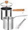 Pentola per friggitrice in acciaio inox con cestello e coperchio, filtro 'olio con filtro per grasso e contenitore, pentola per friggere per tutti i tipi di fornelli, ideale per friggere in casa