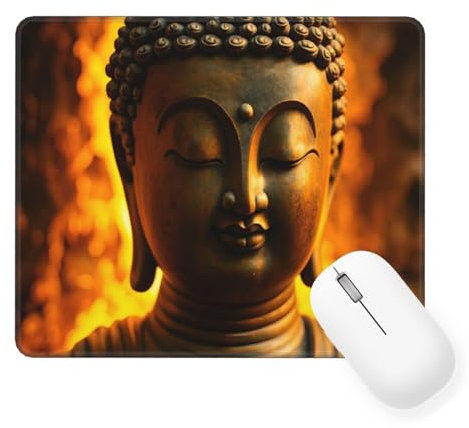 Tapis de Souris Gamer 220 x 180 mm Tapis de Souris Jaune Tapis Souris Gaming Accessoire, Carré Zen Mouse Pad avec Bords Surpiqués Imperméable et Antidé Rapante Mousepad, Cadeaux pour Femmes W-203
