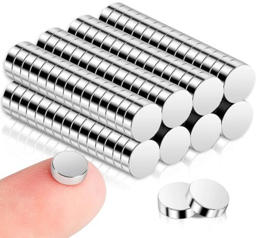 120Pcs Fridge Magnets, 6x2mm Extra Strong Neodymium Magnets, Small Round Magnet for Whiteboards, Mini Dsic Crafts Magnet for Muti-Use, Refrigerator, DIY, Building, Scientific