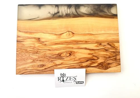 Tagliere rettangolare in legno con resina, ca. 26 cm