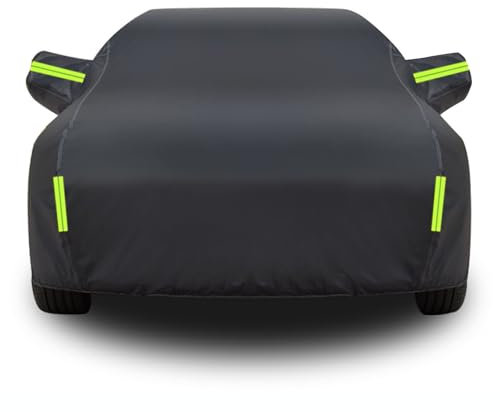 Autoabdeckung, Autoplane für 𝖯𝖾𝗎𝗀𝖾𝗈𝗍 208 (2012-2024), Vollgaragen Outdoor wasserdicht Plane Oxford-Gewebe mit Reißverschluss Allwetter Schneeregen UV-Kratzer Schutz und Kratzern(Black)