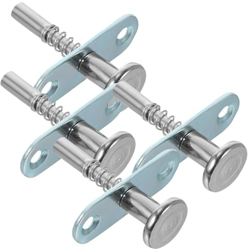 Yardenfun 4 Stück Teiliges Federbelasteter Bolzenriegel aus Eisen Langlebige Riegel für Kinderbett Schrank und Möbel Einfache Montage Flexibler Federverschluss für Kleine Zufällige Farbe